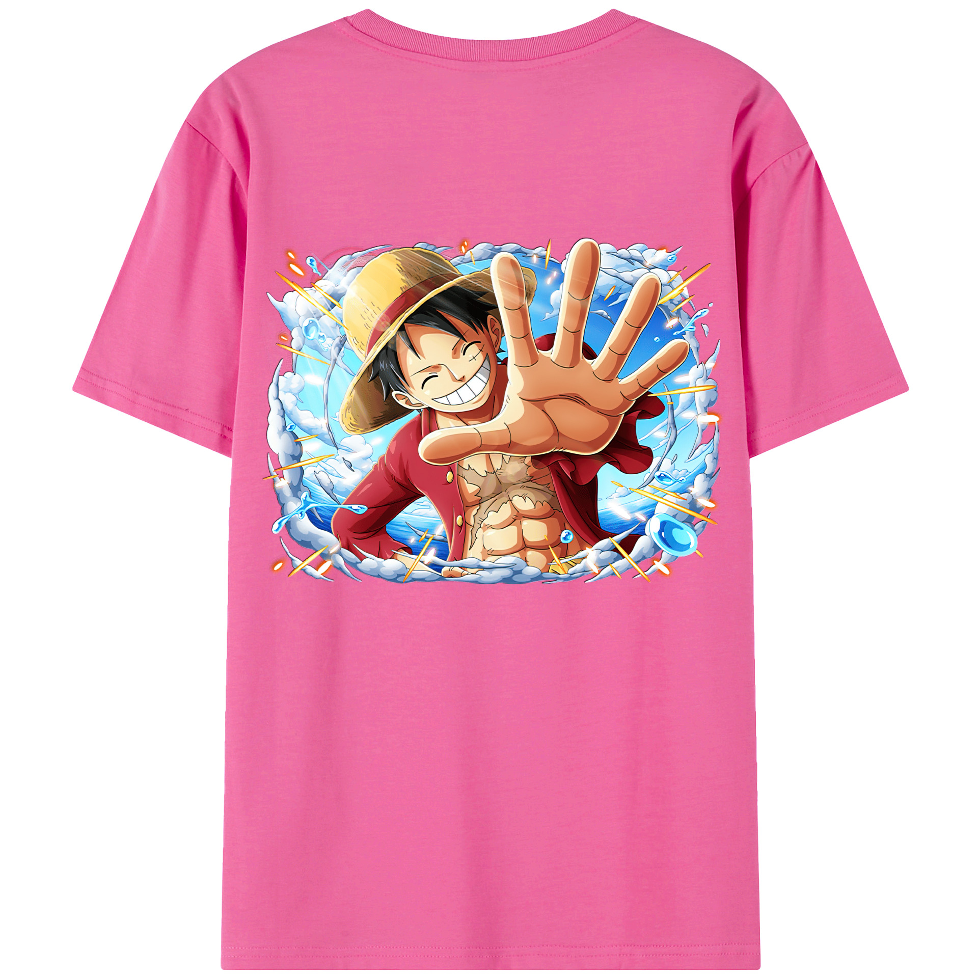 ワンピース モンキー・D・ルフィ ONE PIECE Monkey D. Luffy レディース半袖Tシャツ(バックプリント)